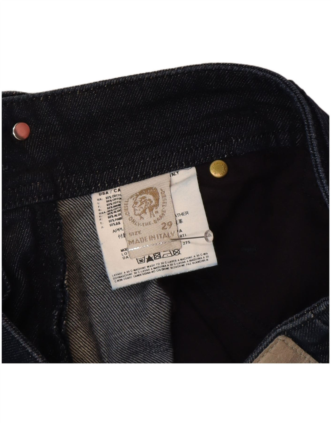 Diesel Damskie Slim Jeansy W29 L32 Granatowe Bawełniane