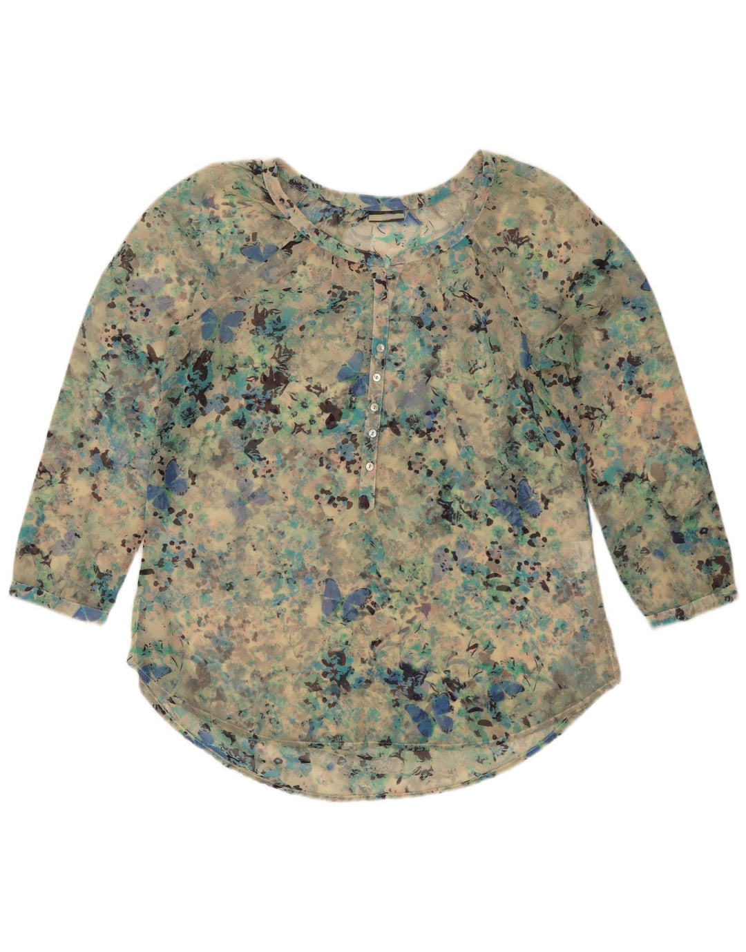 Bluzka damska Vintage Top UK 18 XL Turkusowa w cętki