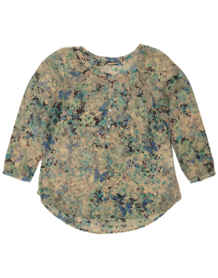 Bluzka damska Vintage Top UK 18 XL Turkusowa w cętki