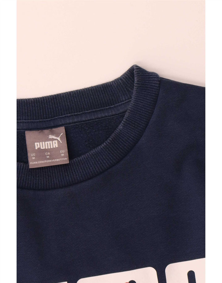 Męska bluza z grafiką Puma, sweter, średni granatowy, bawełniany