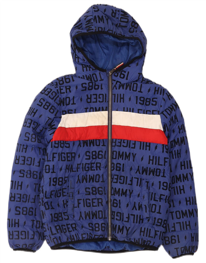 Chłopięca wyściełana kurtka Tommy Hilfiger Graphic 12-13 lat, duża, niebieska