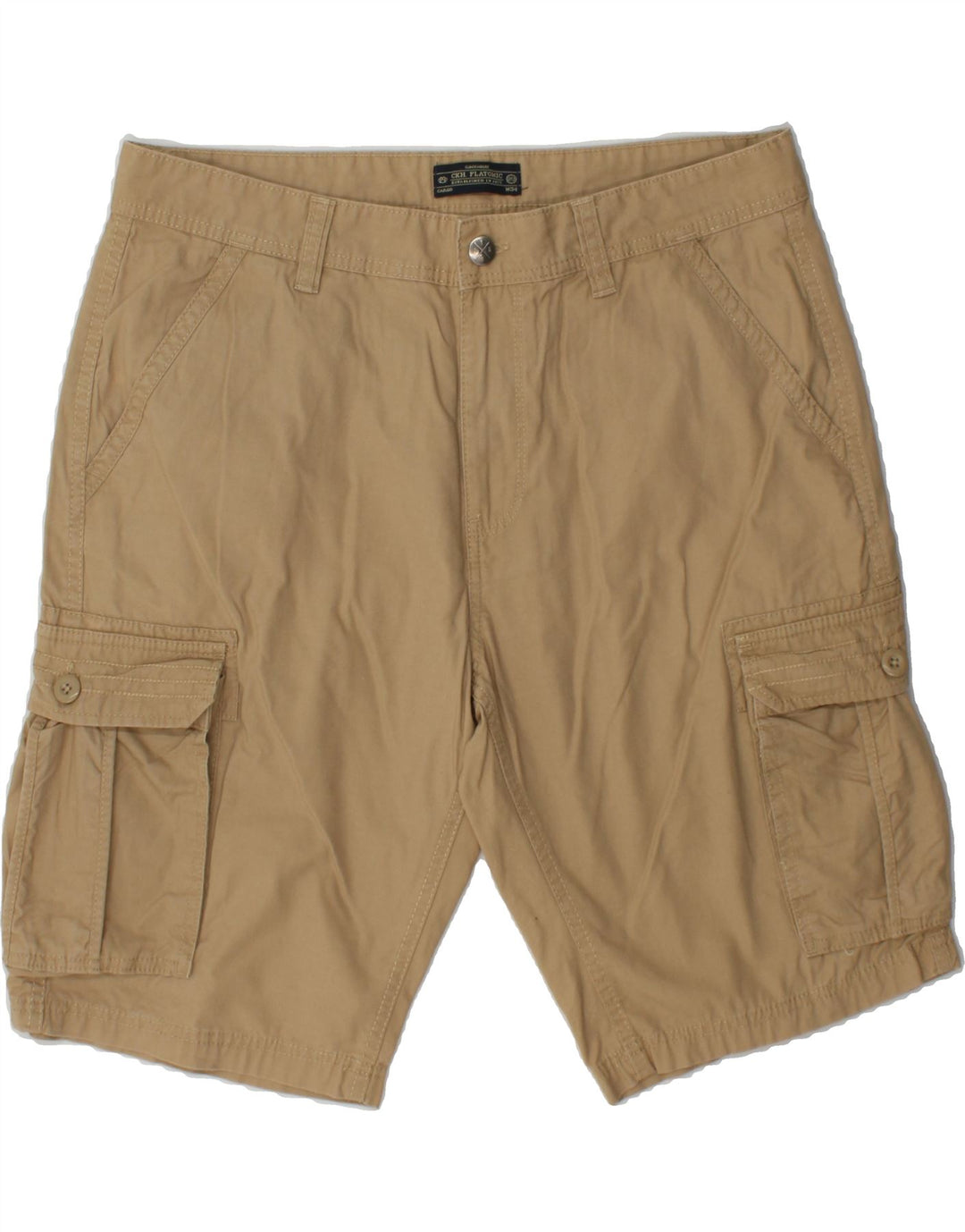 CLOCK HOUSE Mens Cargo Shorts W34 Large Beige Cotton Vintage CLOCK HOUSE and Second-Hand CLOCK HOUSE from Messina Hembry 