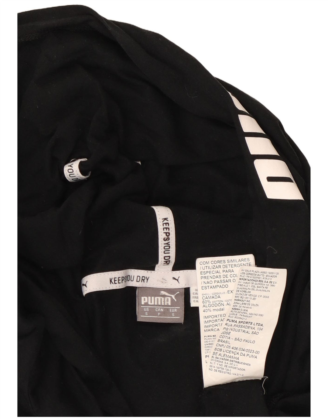 Damski top PUMA z kapturem i grafiką, z długim rękawem, UK 10, mały, czarny, bawełniany