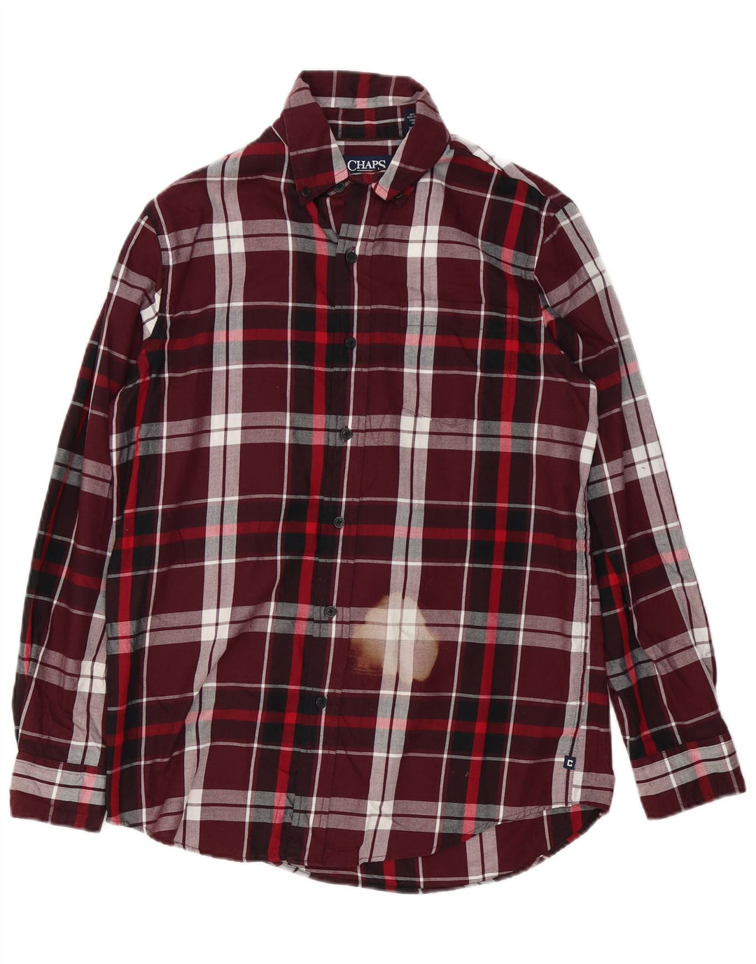 Męska koszula flanelowa Chaps w małą bordową bawełnianą kratę