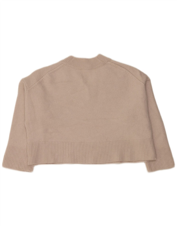Damski sweter White Stuff z dekoltem w szpic, UK 16, duży, szary, wełniany