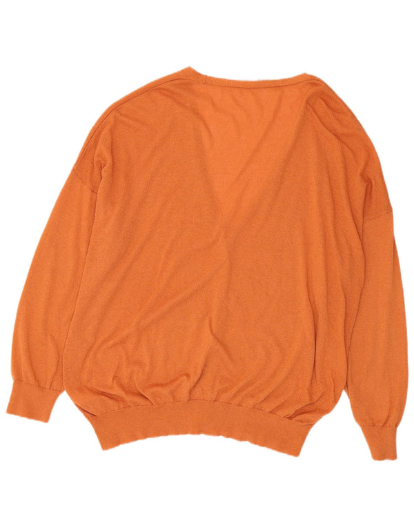 Damski sweter oversize Zara UK 16, duży, pomarańczowy, akrylowy