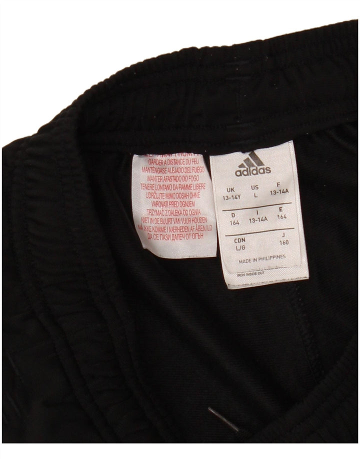 ADIDAS Girls Tracksuit Trousers 13-14 Years  Black Polyester