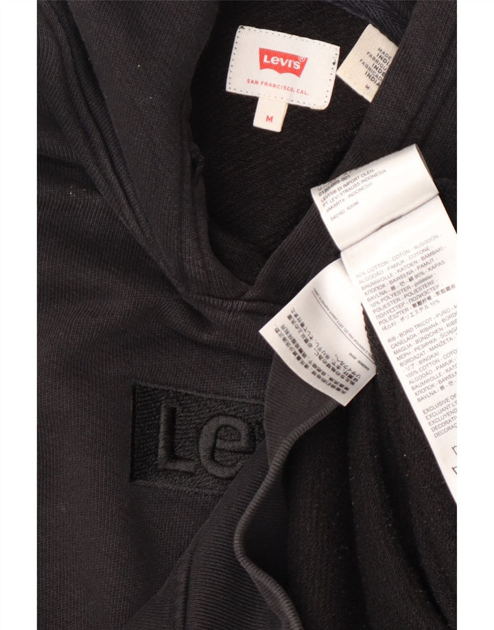 Męski sweter z kapturem z grafiką Levi's, średni czarny, bawełniany