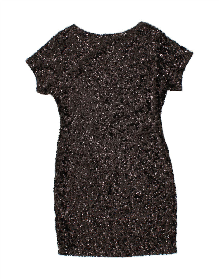 VINTAGE Womens Sheath Dress UK 12 Medium Black Polyester Vintage Vintage and Second-Hand Vintage from Messina Hembry 