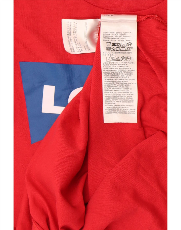 Męska koszulka z grafiką Levi's, bawełniana, średnia czerwona