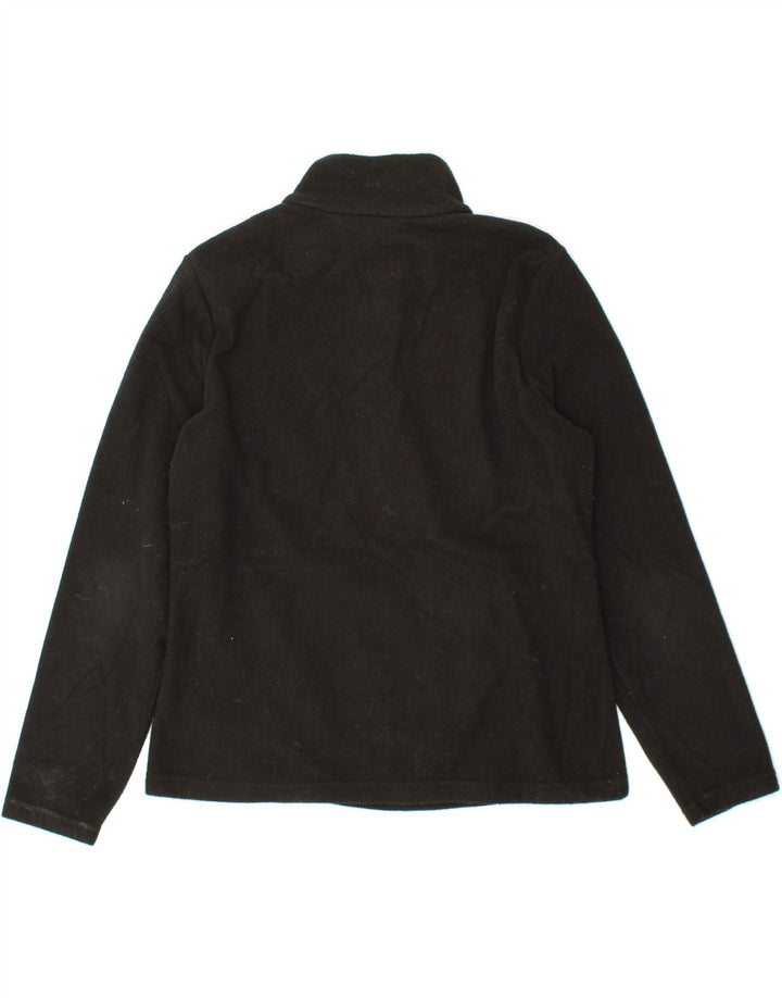 IZOD Womens Zip Neck Fleece Jumper UK 16 Large Black Polyester Vintage Izod and Second-Hand Izod from Messina Hembry 