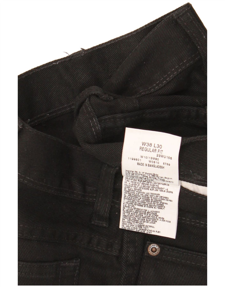 Męskie jeansy Wrangler o prostym kroju W38 L30, czarne, bawełniane