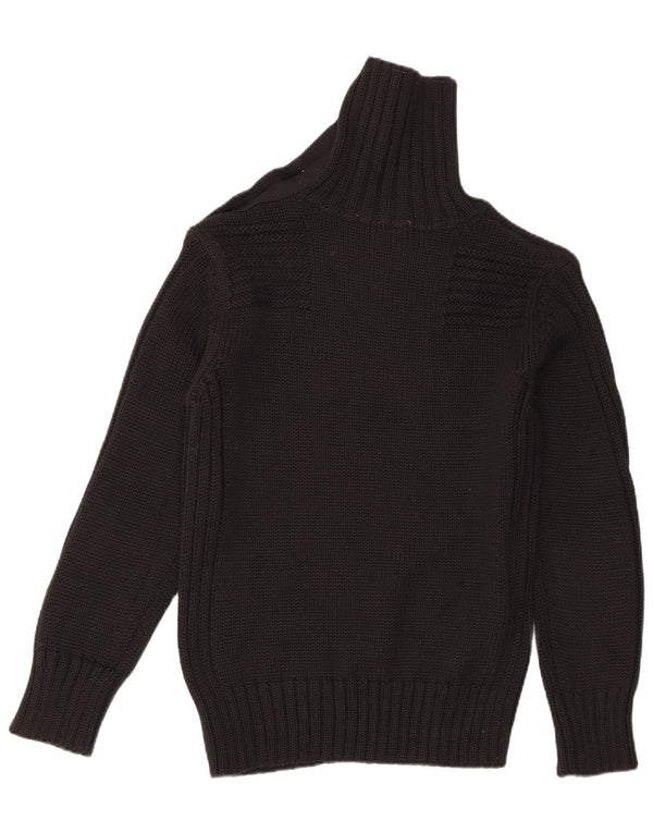 Damski sweter z wywijanym dekoltem Sonny Bono UK 20 2XL Czarna wełna Merino