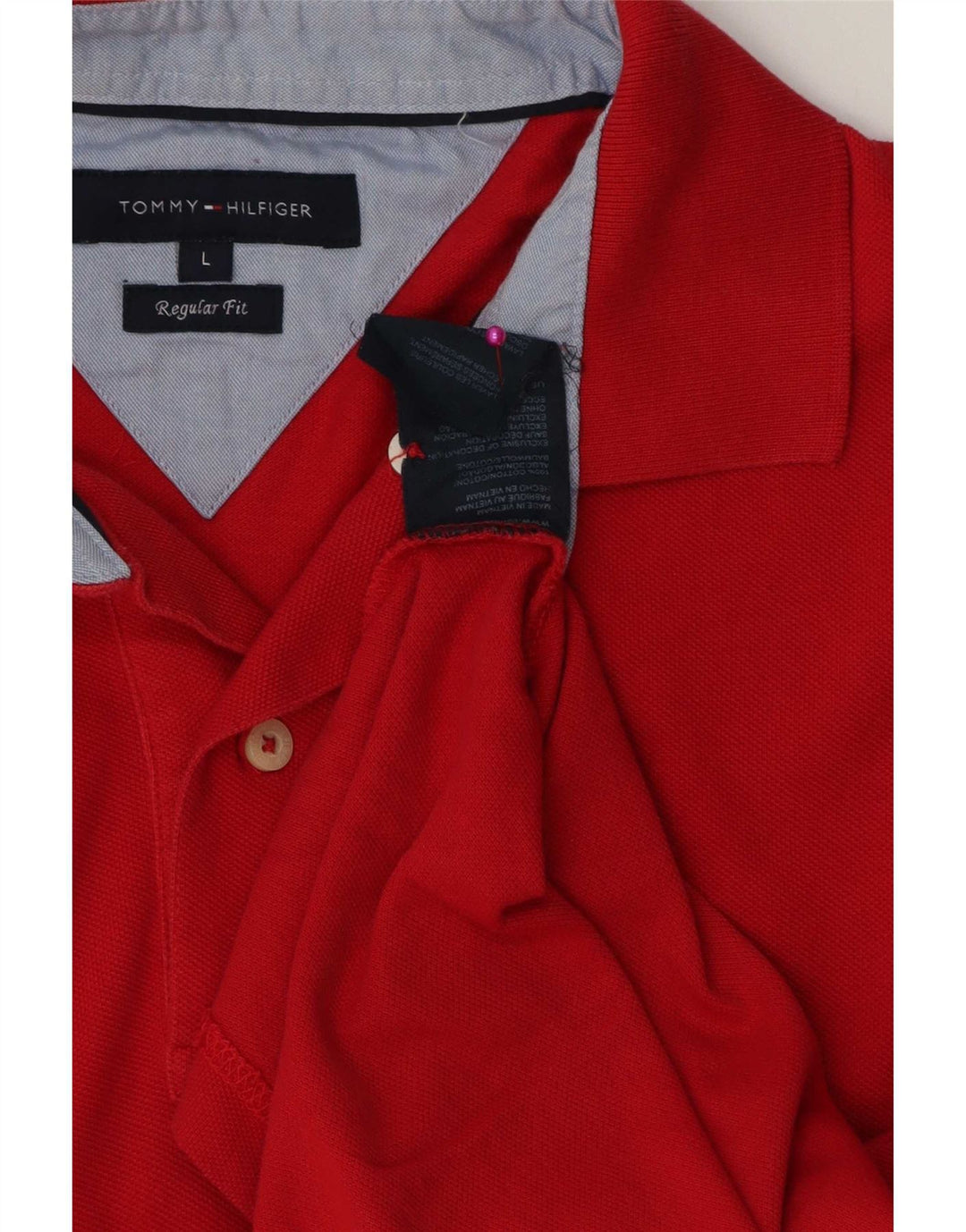 Męska koszulka polo Tommy Hilfiger o regularnym kroju, duża, czerwona, bawełniana