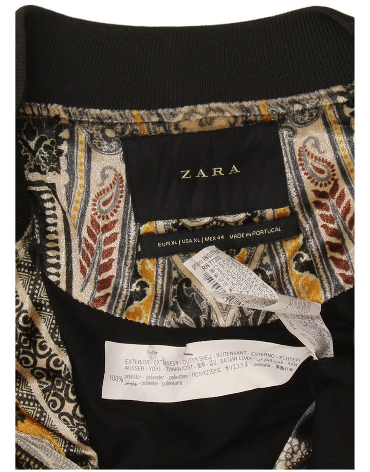 Damska kurtka bomberka Zara UK 18 XL, wielokolorowy poliester Paisley