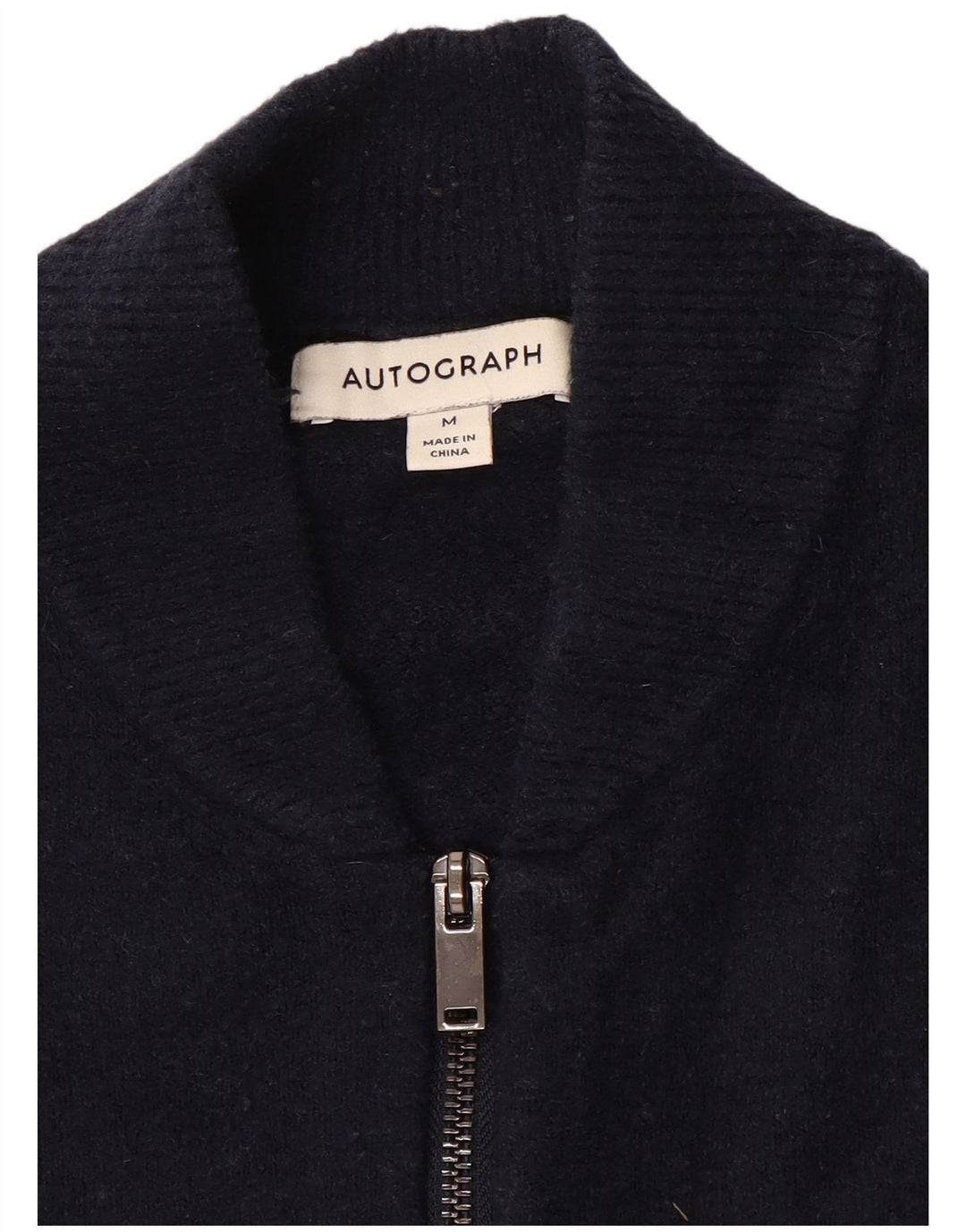 Marks & Spencer Męski sweter rozpinany z autografem, średni granatowy