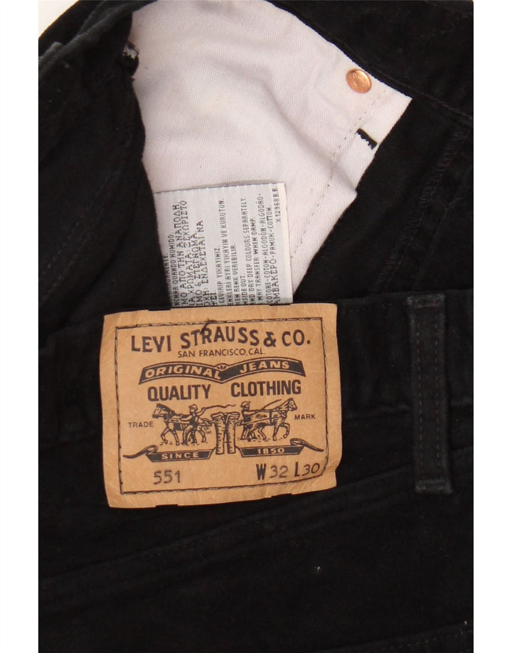 Męskie dżinsy Levi's 551 Straight W32 L30 Czarna bawełna