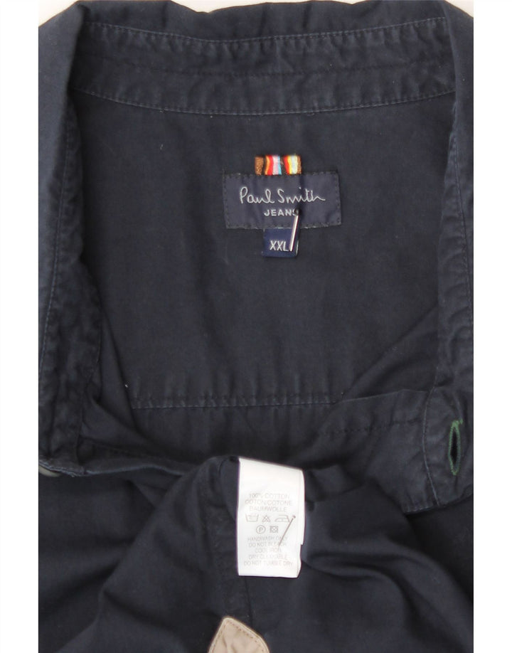 Koszula męska z krótkim rękawem Paul Smith, 2XL, granatowa, bawełniana