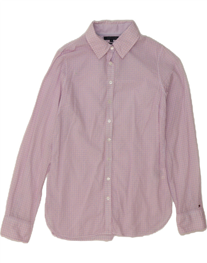 TOMMY HILFIGER Womens Fitted Shirt US 6 Medium Pink Check Cotton Vintage Tommy Hilfiger and Second-Hand Tommy Hilfiger from Messina Hembry 