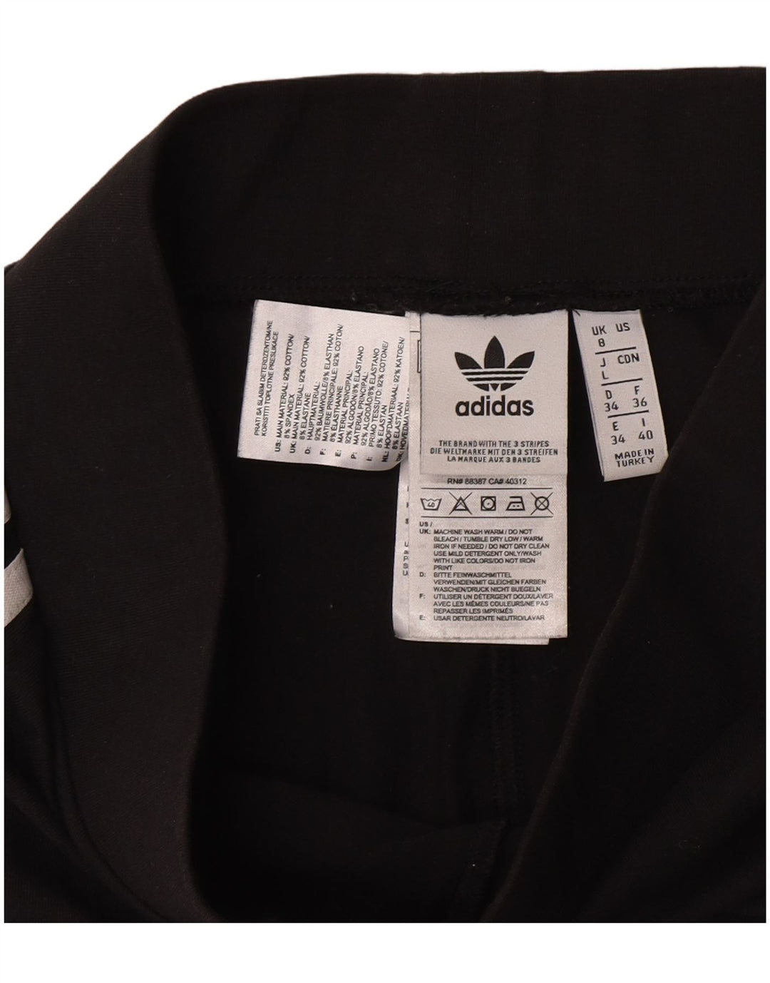 Legginsy Damskie Adidas UK 8 Małe Czarne Bawełniane