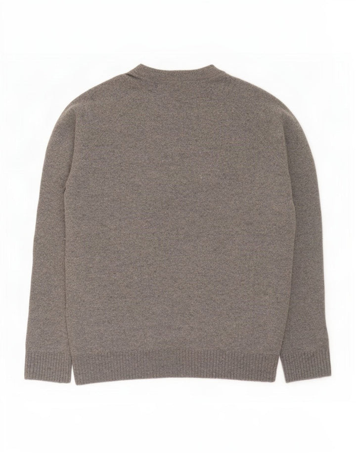 Zara Męski sweter z dekoltem w łódkę, mały, szary, wełniany