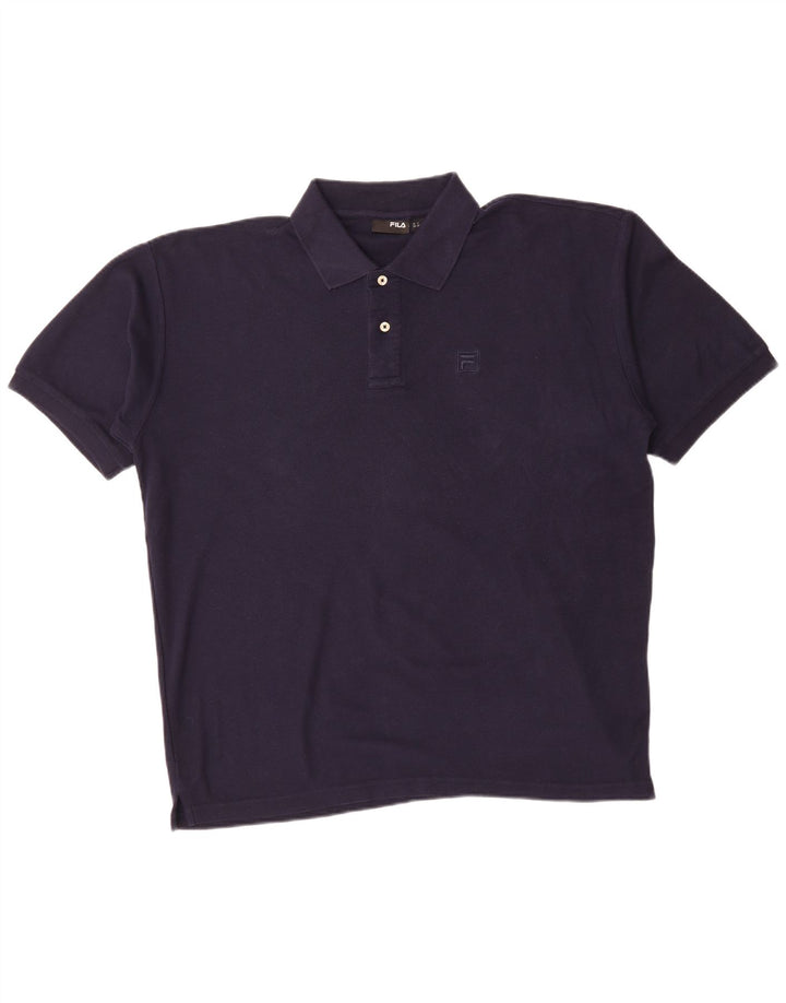 FILA Mens Polo Shirt XL Navy Blue Cotton