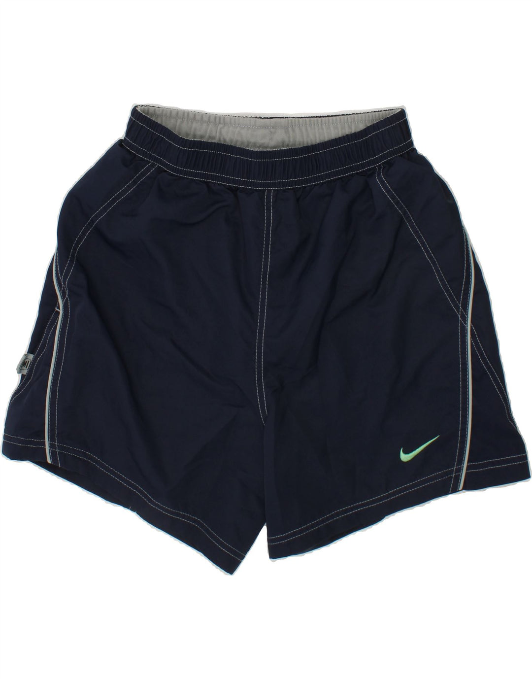 NIKE Boys Graphic Sport Shorts 6-7 Years Medium Navy Blue Polyester Vintage Nike and Second-Hand Nike from Messina Hembry 