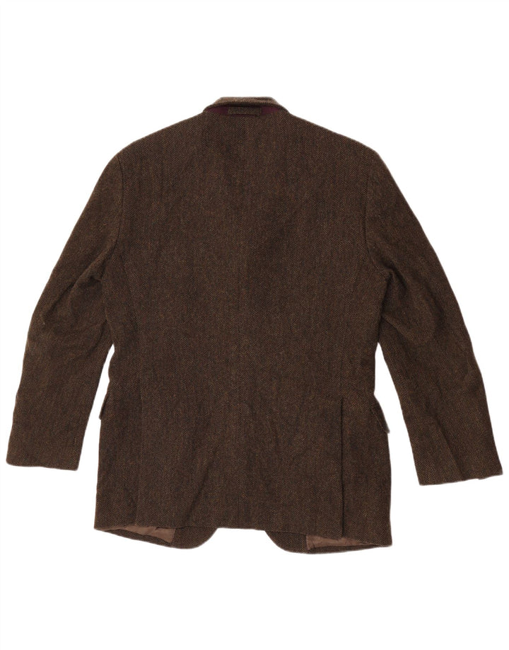 Męska marynarka Massimo Dutti zapinana na 3 guziki, EU 48, średnia khaki, jodełka