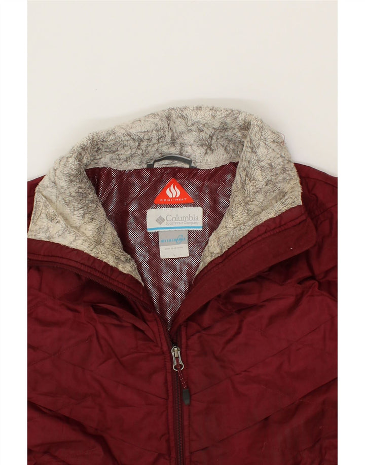 COLUMBIA Womens Interchange Padded Jacket UK 16 Large Burgundy Polyester Vintage Columbia and Second-Hand Columbia from Messina Hembry 