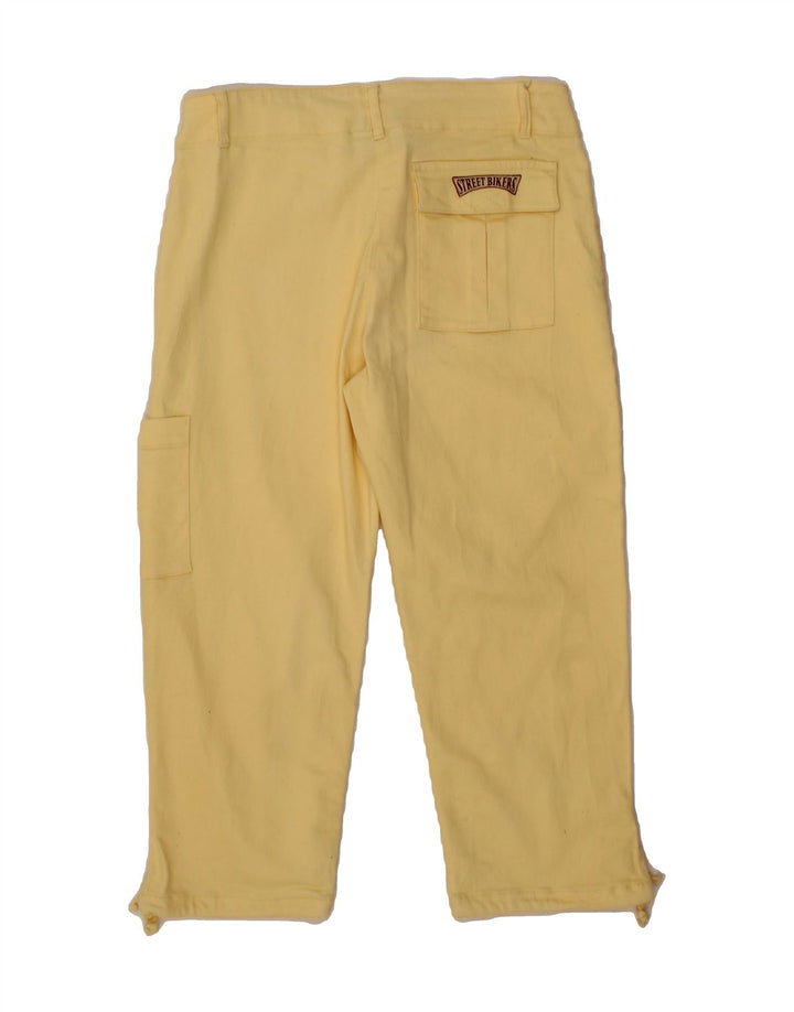 VINTAGE Womens Cargo Capri Jeans Medium W30 L21 Yellow Cotton Vintage Vintage and Second-Hand Vintage from Messina Hembry 