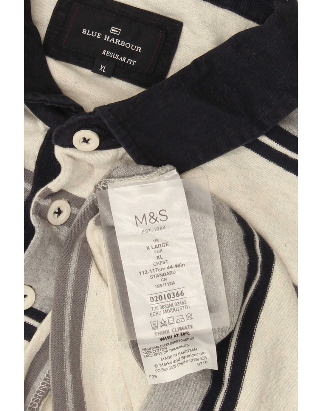 Męska koszulka polo do rugby z długim rękawem Marks & Spencer, wielobarwna
