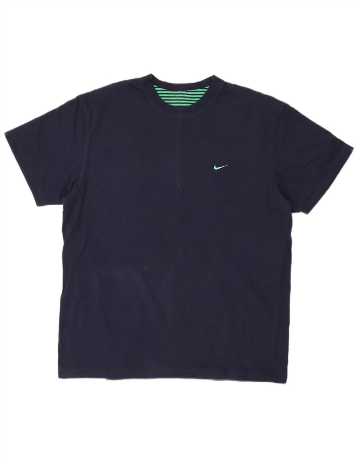 Męski T-shirt NIKE, duży, granatowy, bawełniany