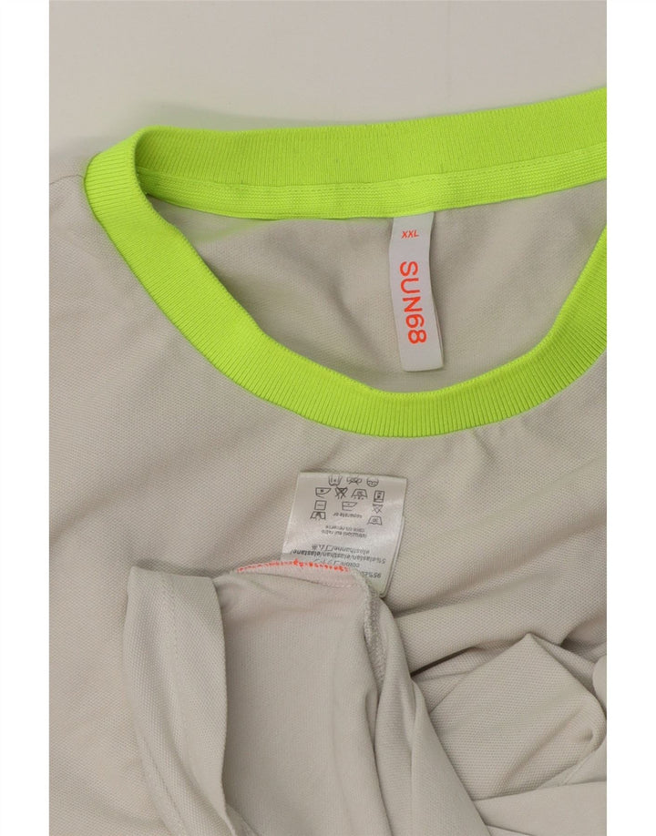 Męski T-shirt z grafiką Sun68, 2XL, szara bawełna