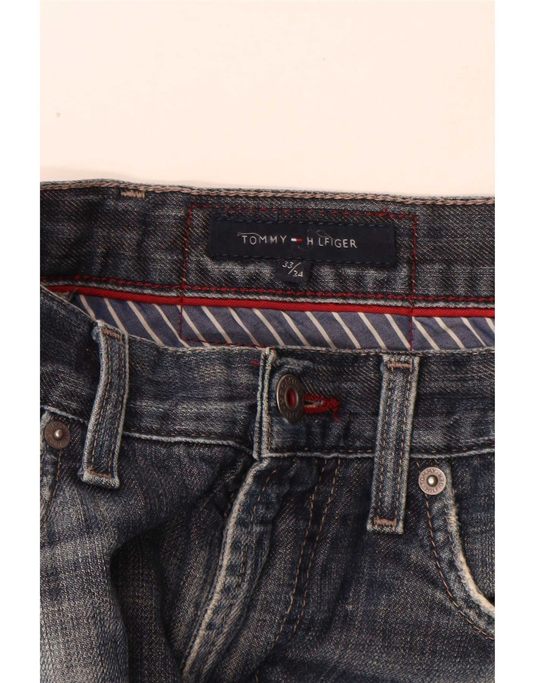 Męskie proste dżinsy Tommy Hilfiger W33 L34 niebieskie