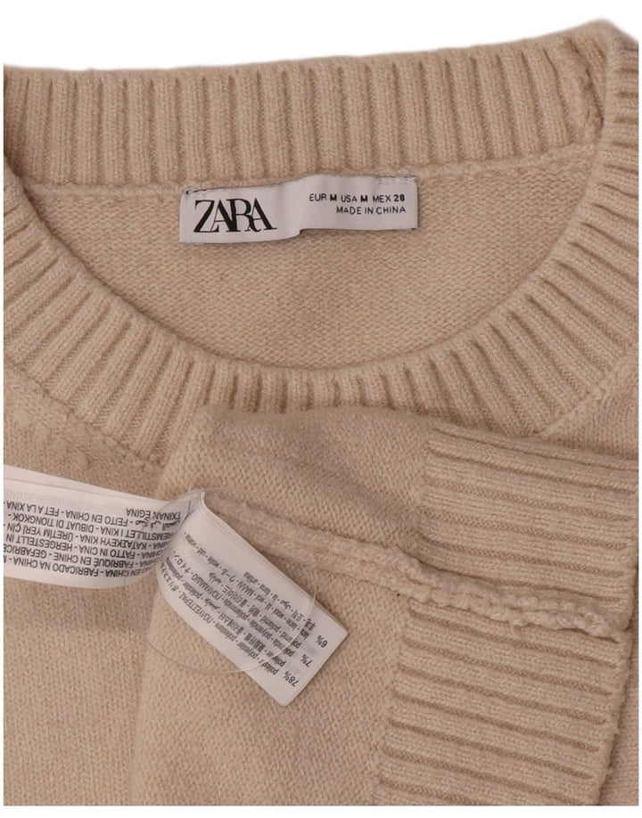Damski podkoszulek Zara Crop Vest UK 12, średni beżowy poliester