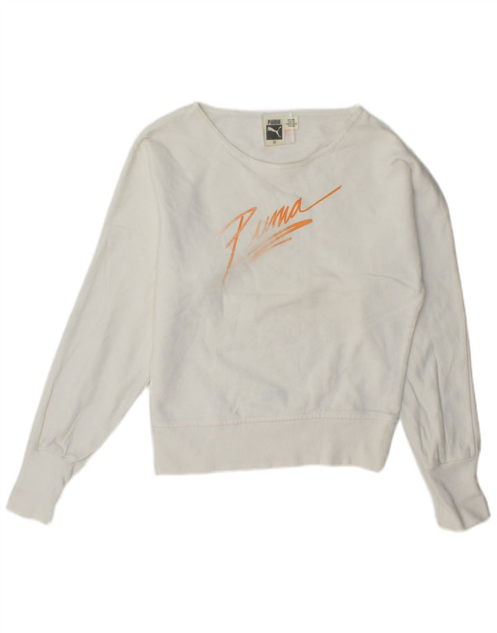 Damska bluza Puma Graphic Jumper UK 6 XS Biała