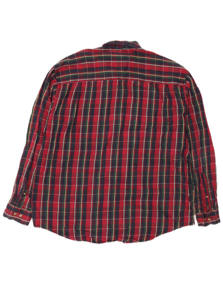 EDDIE BAUER Męska koszula flanelowa, duża, bawełniana w czerwoną kratę