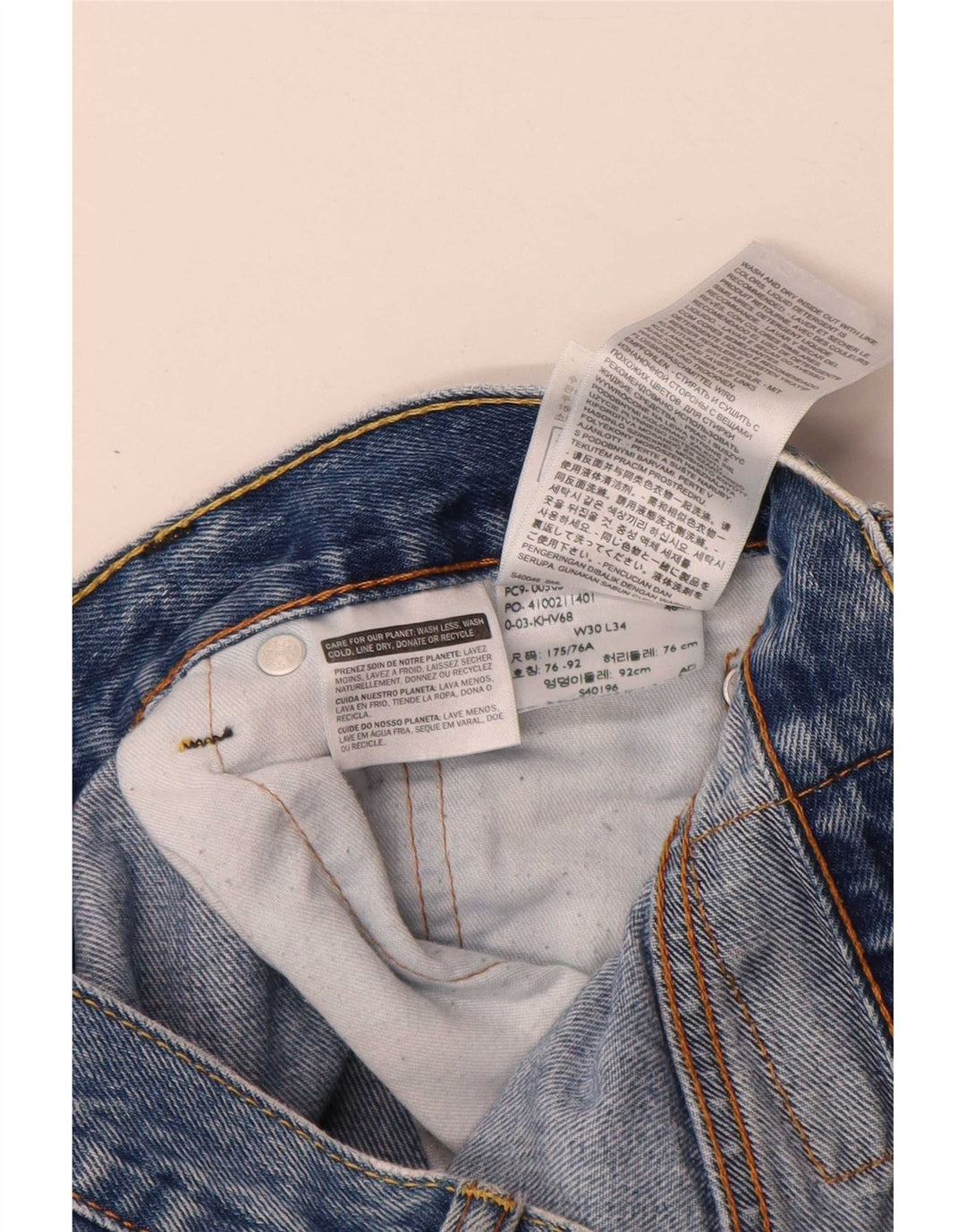 Męskie jeansy Levi's 505 Straight W30 L34 Niebieskie bawełniane