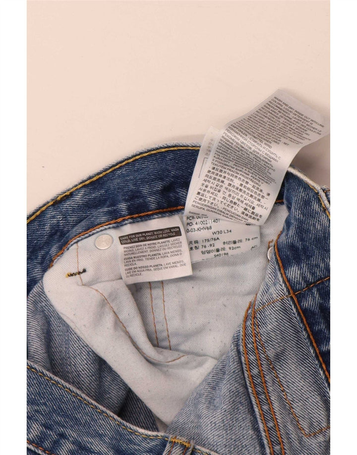 Męskie jeansy Levi's 505 Straight W30 L34 Niebieskie bawełniane