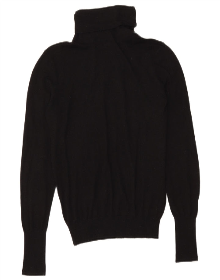 Sweter damski Zara z wywijanym dekoltem UK 10, mały, czarny, modal