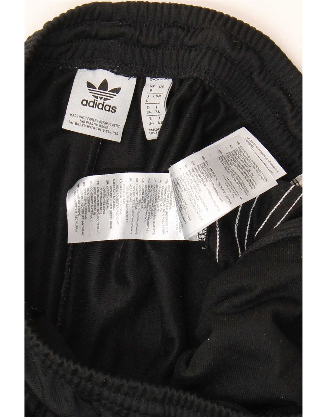 Damskie spodnie dresowe Adidas UK 8, małe, czarne, poliestrowe
