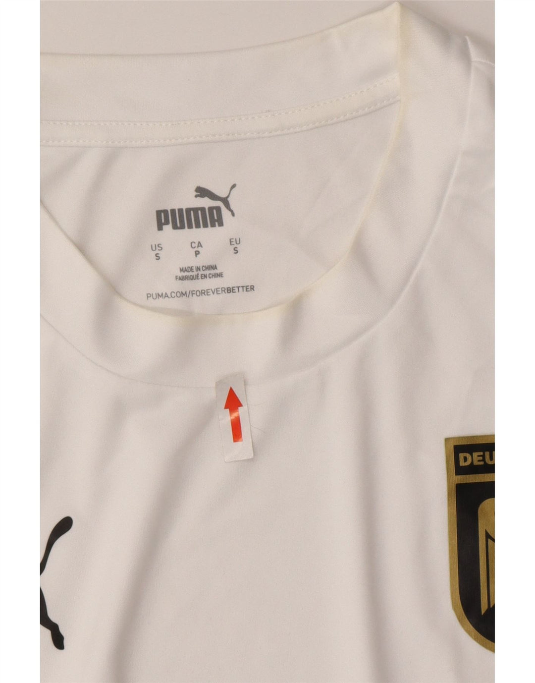 Męski T-shirt Puma Deutshland z grafiką, mały, biały poliester w paski