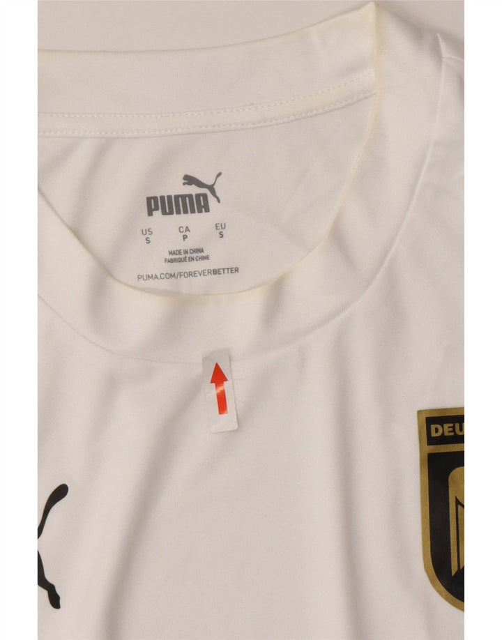 Męski T-shirt Puma Deutshland z grafiką, mały, biały poliester w paski