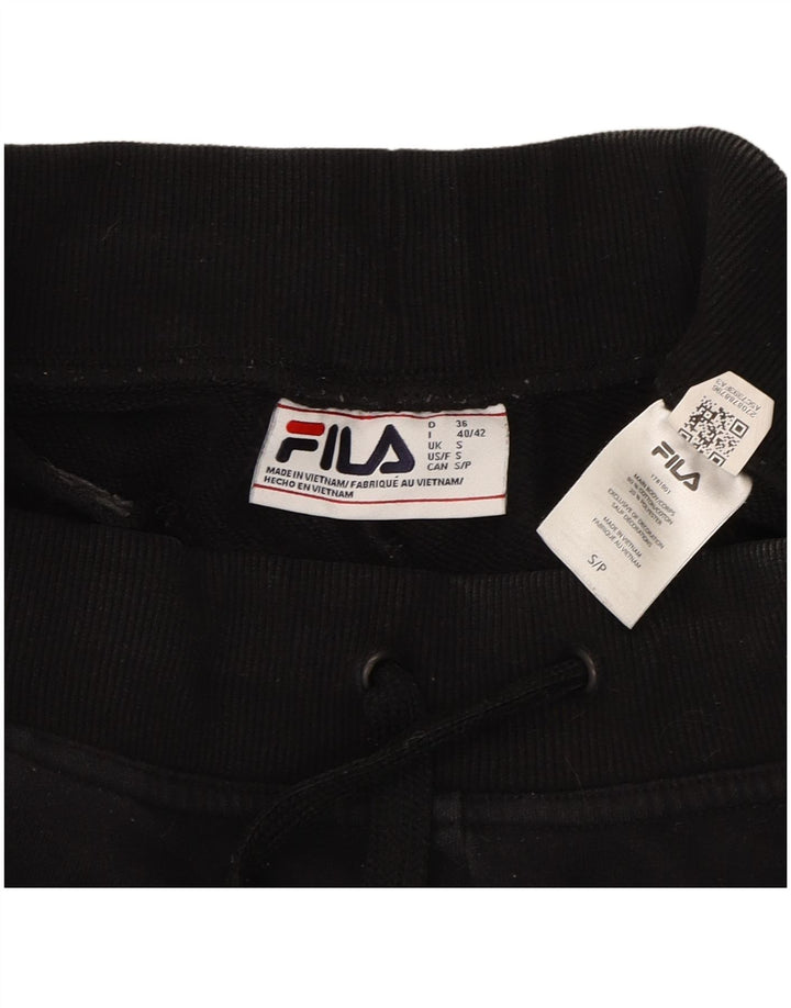 FILA Mens Tracksuit Trousers Joggers Small Black Cotton