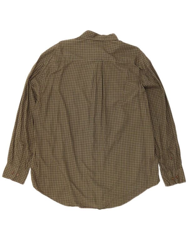Męska koszula flanelowa Nautica XL, khaki, bawełniana krata