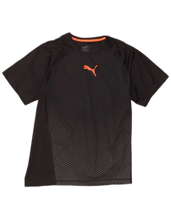 T-shirt męski Puma, duży, czarny, z blokami kolorów, poliester