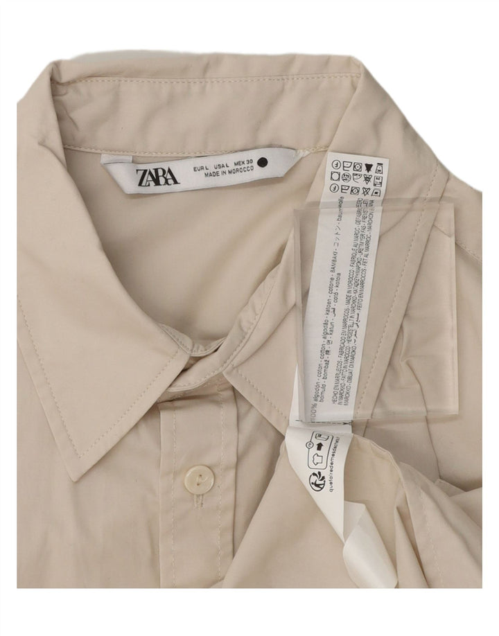 ZARA Mens Shirt Large Beige Cotton Vintage Zara and Second-Hand Zara from Messina Hembry 