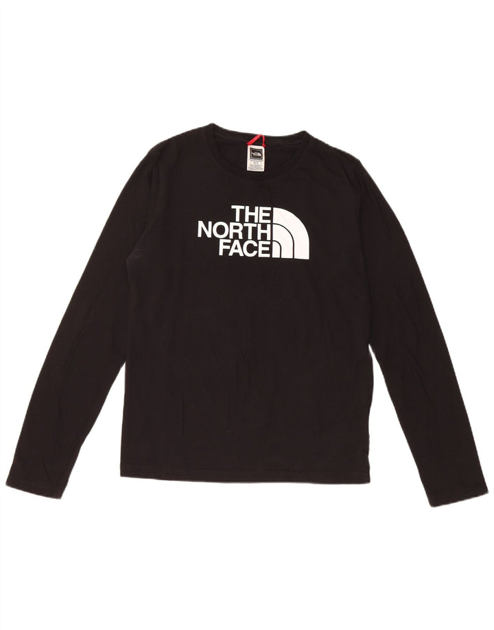 Dziewczęcy top z grafiką THE NORTH FACE z długim rękawem, 14-15 lat XL, czarny, bawełniany