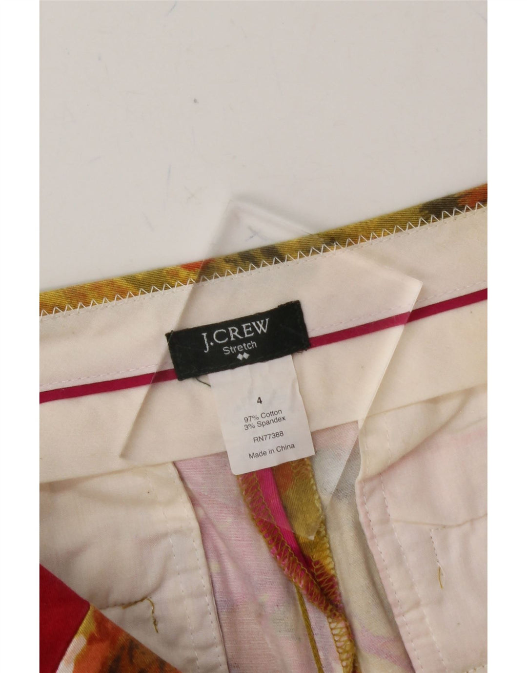 J. CREW Womens Chino Shorts US 4 Small W32 Multicoloured Tie Dye Cotton Vintage J. Crew and Second-Hand J. Crew from Messina Hembry 