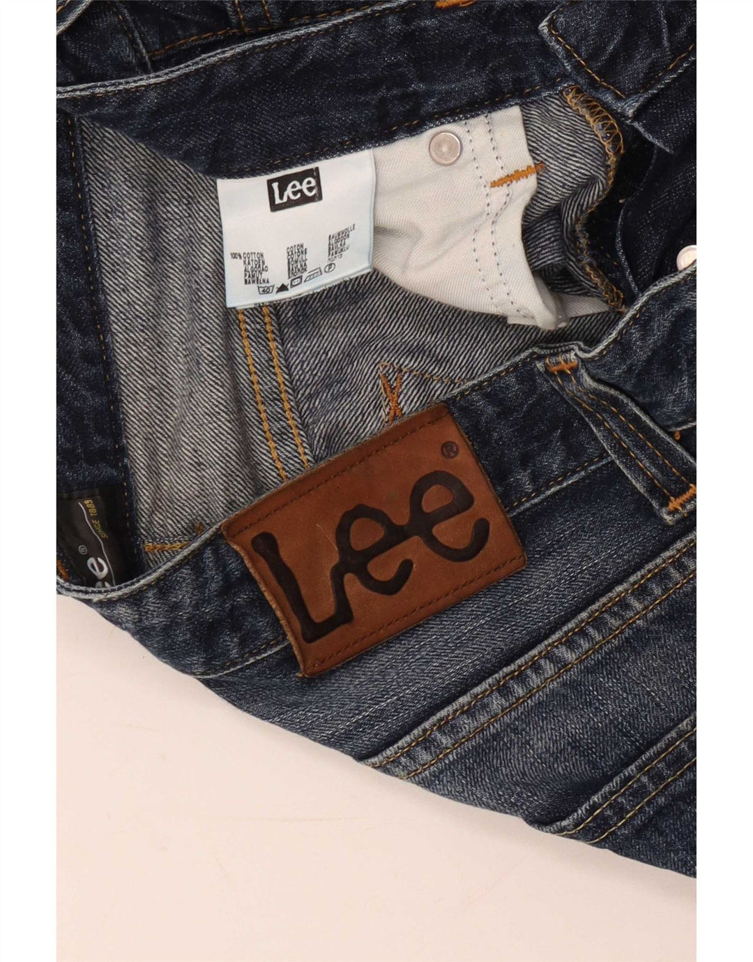 Damskie jeansy Lee Powell Straight W30 L28 Granatowe, bawełniane